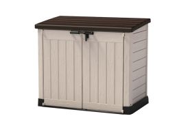 Coffre de jardin multifonctions en résine 1200 L beige