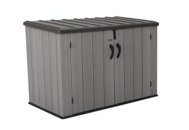 Coffre rangement jardin 2000L bois traité Gardy Shelter couvercle noir