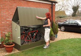 coffre de rangement en métal galvanisé pour vélo 