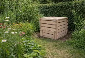 Composteur en bois de châtaignier 320 L 80 x 80 x 75 cm Cévennes Atelier du Livet