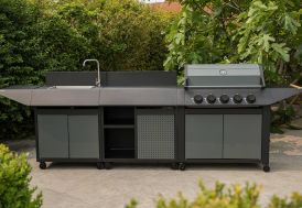 Cuisine d'été avec barbecue à gaz et évier Cook'in Garden