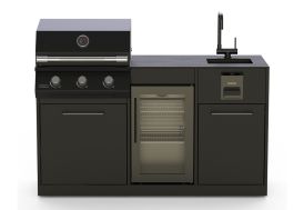 Cuisine extérieure inox noir Lite 300 Brabura