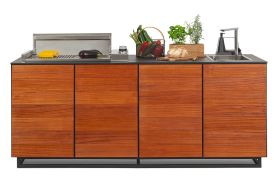 Cuisine d'extérieur CANA Style 4 Modules SAPELI bois exotique
