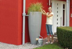 Cuve Récupération d'Eau Pluie 2 en 1 Grise 300 L