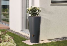 Récupérateur d'eau de pluie GARANTIA Tonneau Vino 250 L Brun - Avec  collecteur - Jardiland