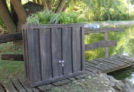 récupérateur d'eau 330 litres pots de fleurs décoratif