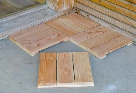 Dalles de terrasse en bois douglas 37 x 37 cm Mon Petit Potager