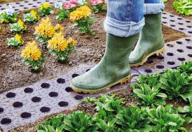 Dalles en polypropylène marron pour le jardin 