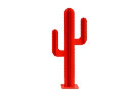 Cactus en aluminium rouge