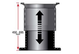 dôme coulissant pour cuve de récupération d'eau - prolongement de l'embout de 450 à 695 mm