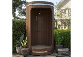 Douche extérieure en bois traité Shower Barrel