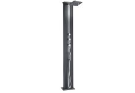 Douche de piscine technologie hybride solaire aluminium gris