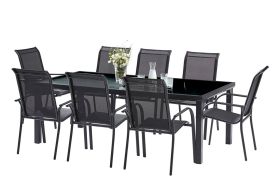 Salon de jardin haut en aluminium 8 personnes