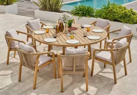 Salon de jardin haut 8 places en bois