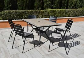 Ensemble repas de jardin 6 personnes en métal et mosaïque Givex Zelie