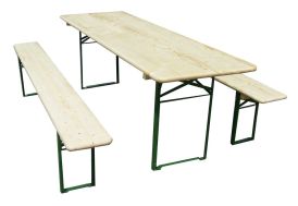 ensemble table de pique-nique et ses deux bancs en bois massif colmar
