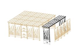 Extension pour abri à vélos pour collectivités Mottez – 100 x 560 cm
