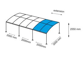 Extension 2x3m pour Tonnelle Fer Forge Illusion 4x3 m