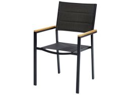 Fauteuil de jardin Bali structure en aluminium noir