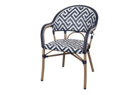 Fauteuil de jardin en aluminium et rotin synthétique
