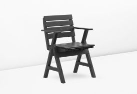 Fauteuil de jardin en bois noir – Usma  Amata