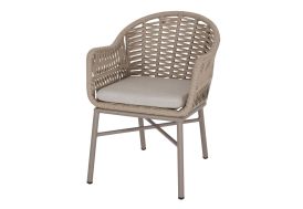 Fauteuil de jardin en acier et corde tressée