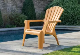 Fauteuil de jardin Adirondack en plastique Ocre Wilsa Garden