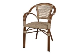Fauteuil de jardin en aluminium et rotin synthétique