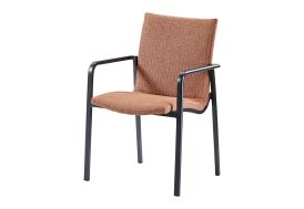 Fauteuil de jardin empilable en aluminium et tissu terracotta - Positano