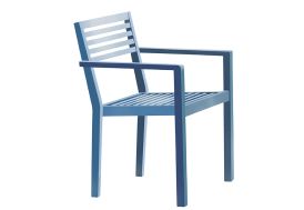 Fauteuil de Jardin Empilable en Aluminium Alumob Gaston Bleu