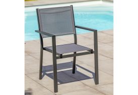 Fauteuil de Jardin Empilable en Aluminium et Textilène DCB Garden Tolede