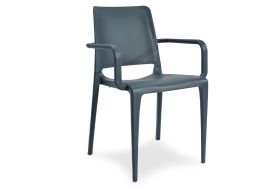 Fauteuil de jardin en plastique gris anthracite Hall