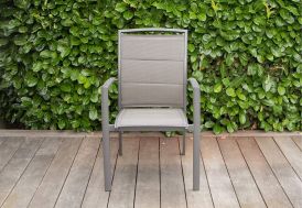 Fauteuil de jardin en aluminium Modulo gris anthracite