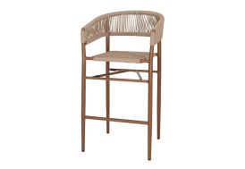 Fauteuil de jardin haut en aluminium et corde