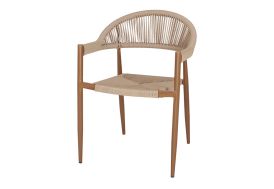 Fauteuil de jardin en métal et corde synthétique tressée