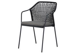 Fauteuil de jardin en métal et corde - Burano Best noir