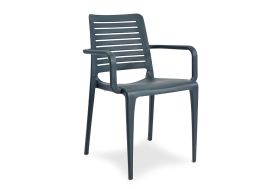 Fauteuil de jardin en plastique renforcé gris anthracite Park Ezpeleta