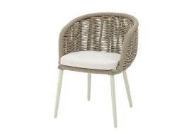 Fauteuil de jardin en aluminium et tissu tressé sable