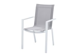 fauteuil de jardin en aluminium avec assise et dossier en textilène
