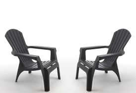 Fauteuil de jardin en résine anthracite
