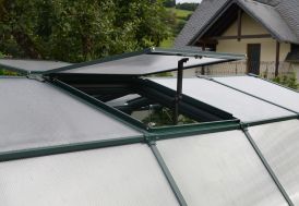 Lucarne de toit pour aération serre de jardin EcoGrow Palram verte
