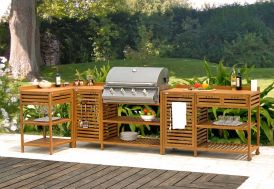 BBQ Inox 4 Feux + Cuisine Exterieure Lea