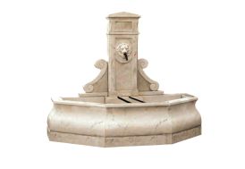 Fontaine de jardin murale en pierre reconstituée - Fontainebleau Roc de France
