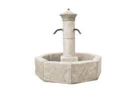Fontaine de jardin centrale en pierre reconstituée - Méridionale Roc de France