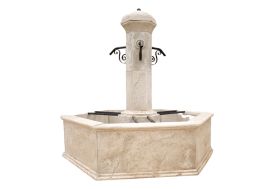 Fontaine de jardin centrale en pierre reconstituée - Séville Roc de France