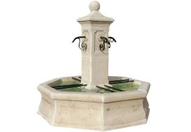 Fontaine de jardin centrale en pierre reconstituée - Vincennes Roc de France