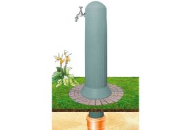 Colonne de jardin avec pompe et robinet gris granite