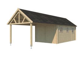 Garage en Bois d’Épicéa Toit en Shingle Gardenas Gloucester XL 28 m²