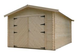 garage en bois double porte battante avec épaisseur du bois de 28 mm