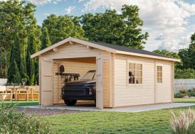 Garage de jardin en bois brut 19 m² Palmako avec double porte